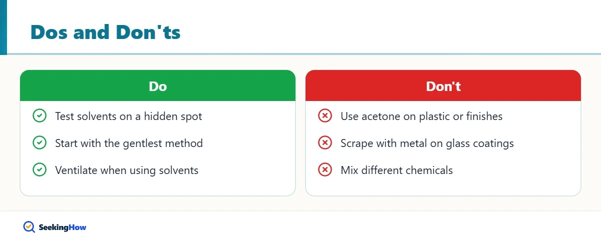 Dos and donts for removing sticky residue