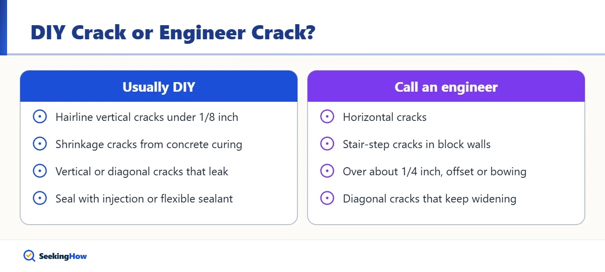 Process overview to repair foundation cracks in concrete walls