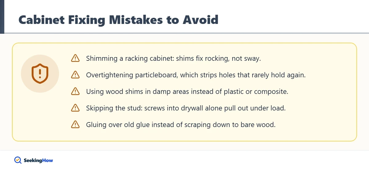 Dos and donts for fixing a wobbly cabinet