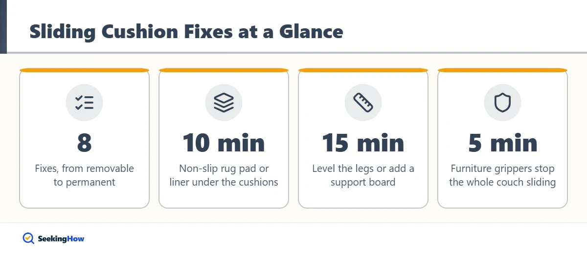 Key facts about how to stop couch cushions from sliding
