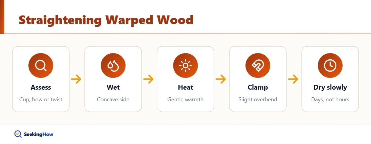 Overview of how to straighten wood with water