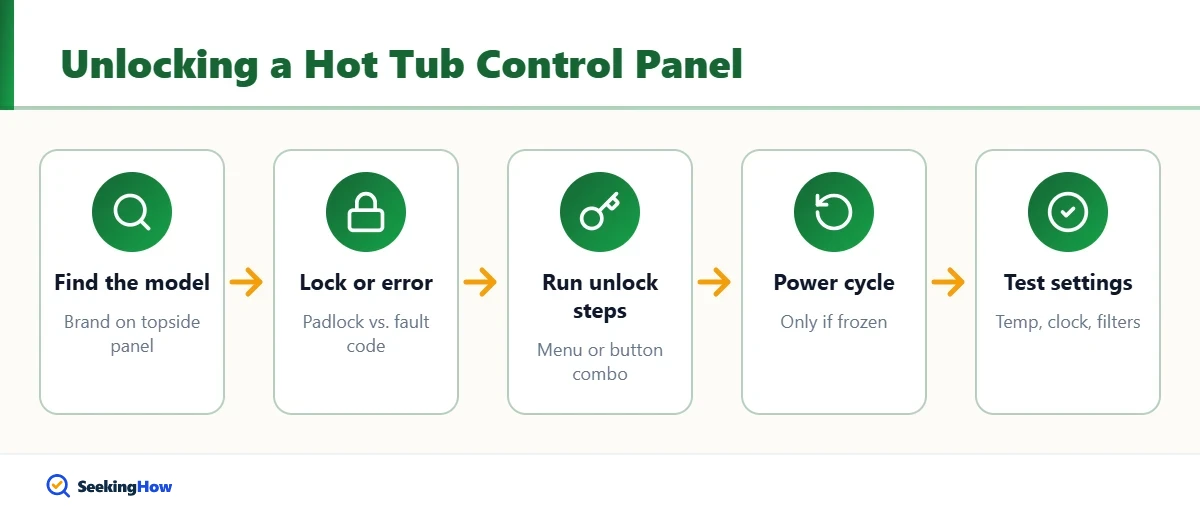 How to unlock a hot tub control panel overview