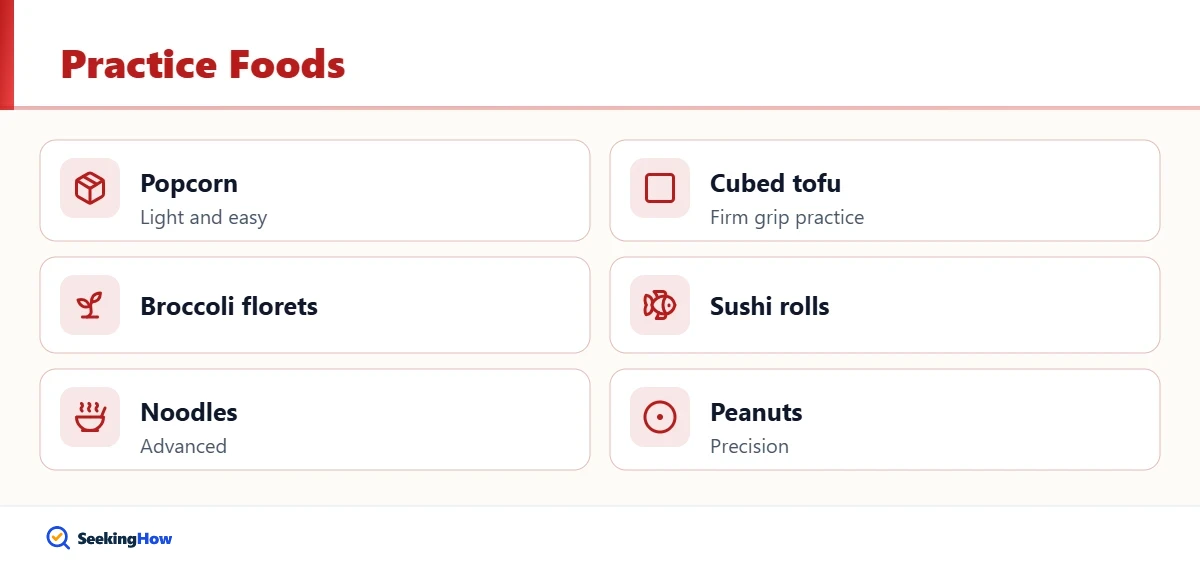 Practice foods for learning how to use chopsticks