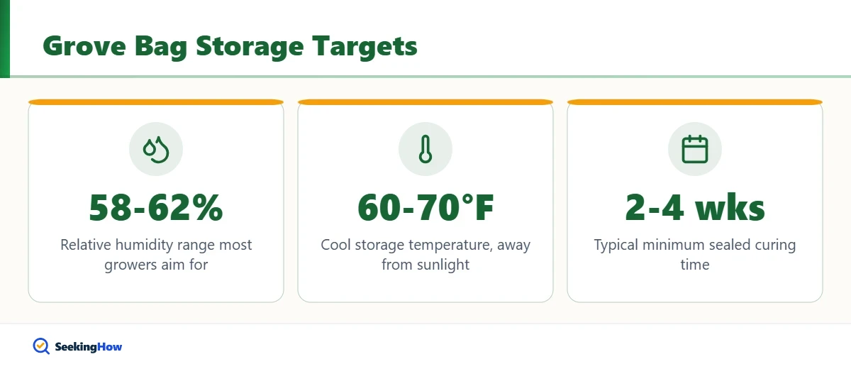 Humidity and temperature targets when you use Grove Bags