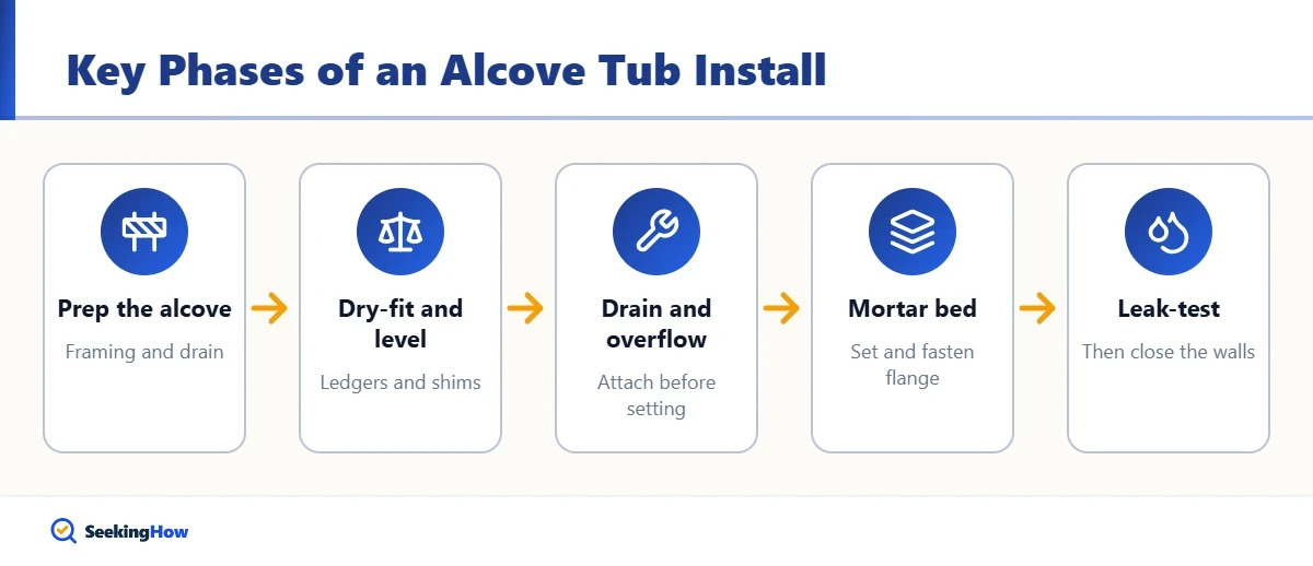 Overview of how to install a fiberglass bathtub