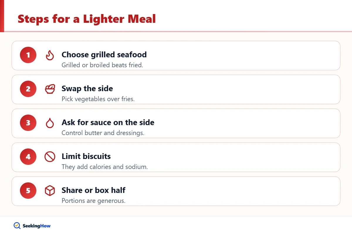 Steps to use Red Lobster nutrition information for a lighter meal