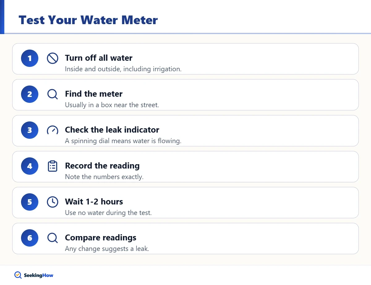 Six steps to test your water meter for an underground water leak