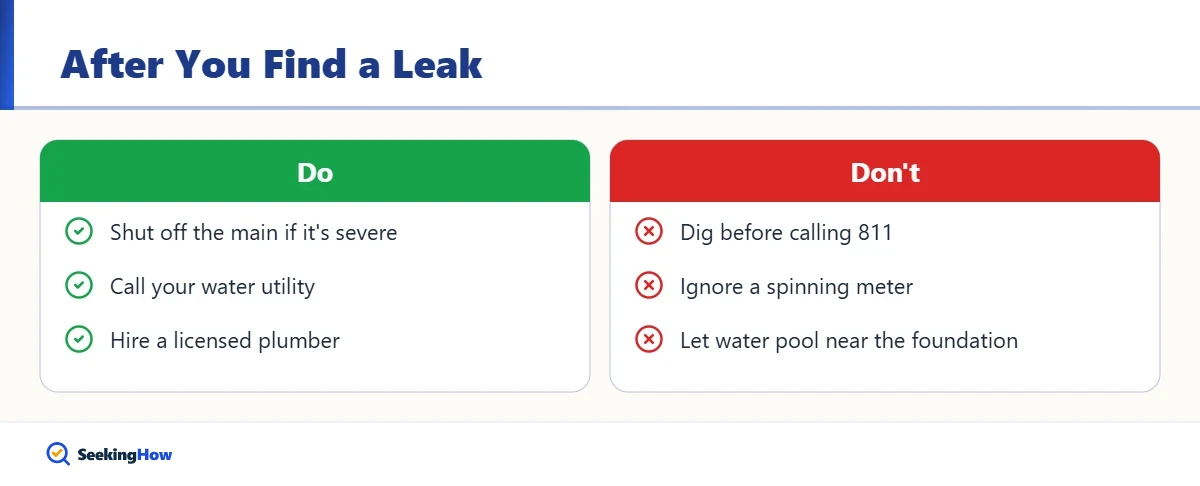 Dos and donts after you find a water leak underground