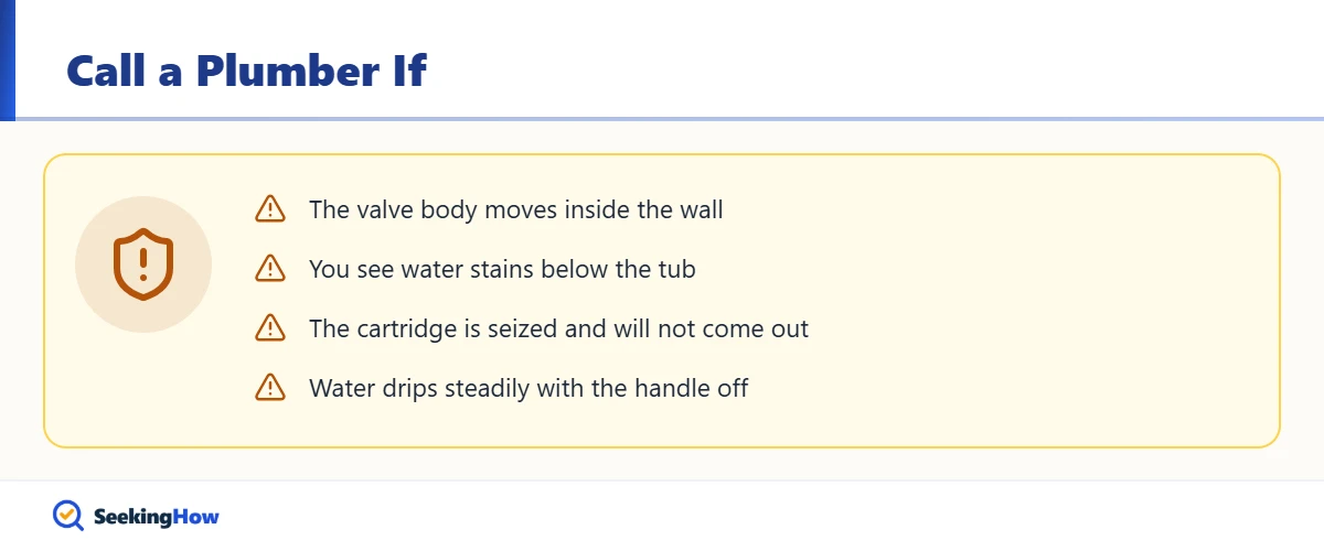 Warning signs when tightening a loose bathtub faucet handle