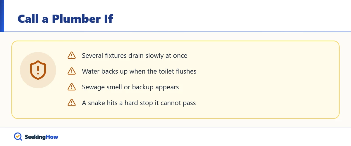 Warning signs when you unclog a shower drain full of hair