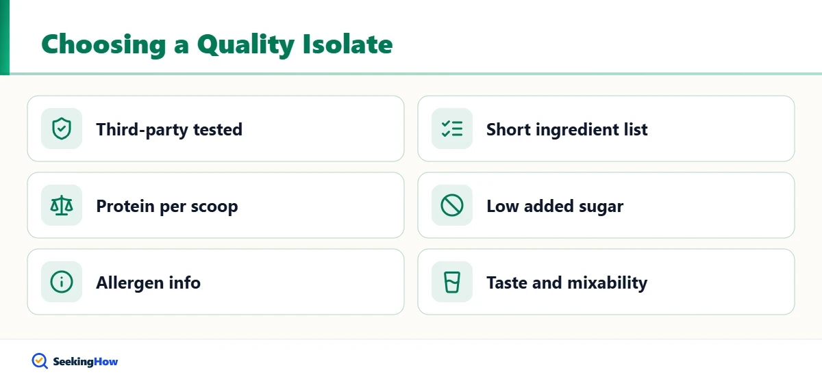 Checklist for choosing a quality isolate protein powder