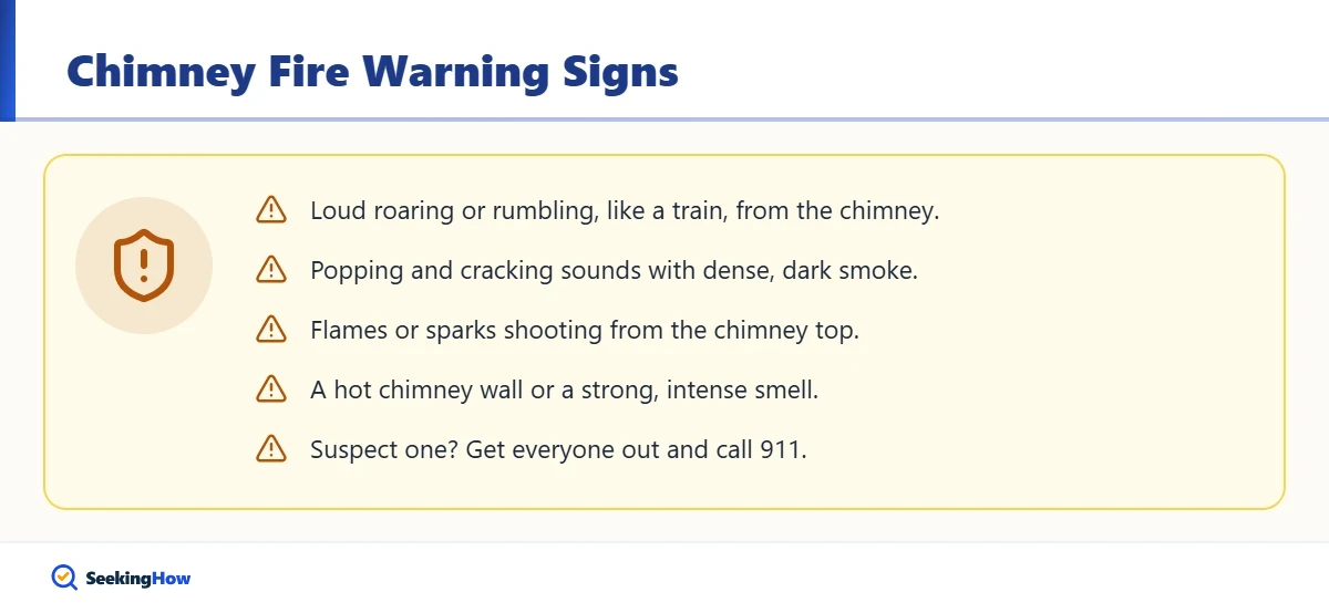Warning signs of a chimney fire